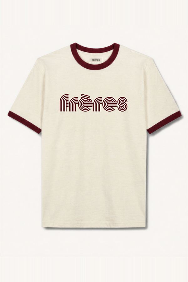 Remera Regular Combinada 70´s - Bordo