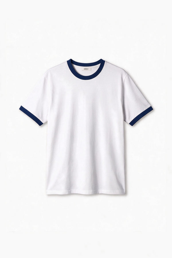 Remera Regular Combinada - Blanca