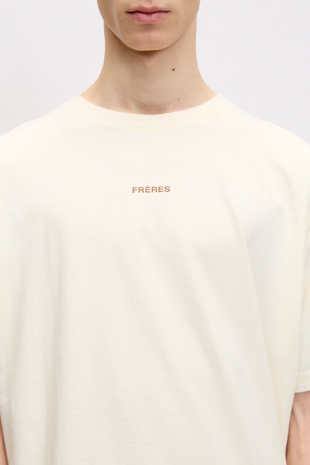 Remera Oversize Logo - Crema