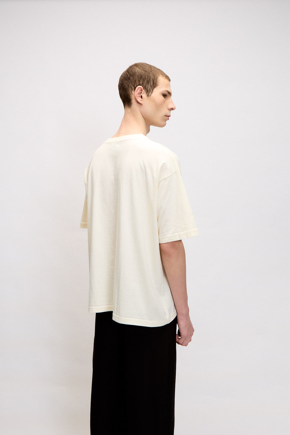 Remera Oversize Logo - Crema
