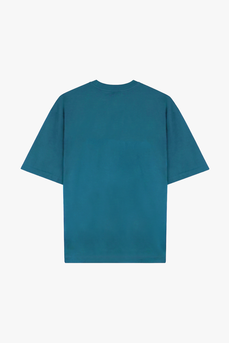 Remera Oversize Logo - Petróleo