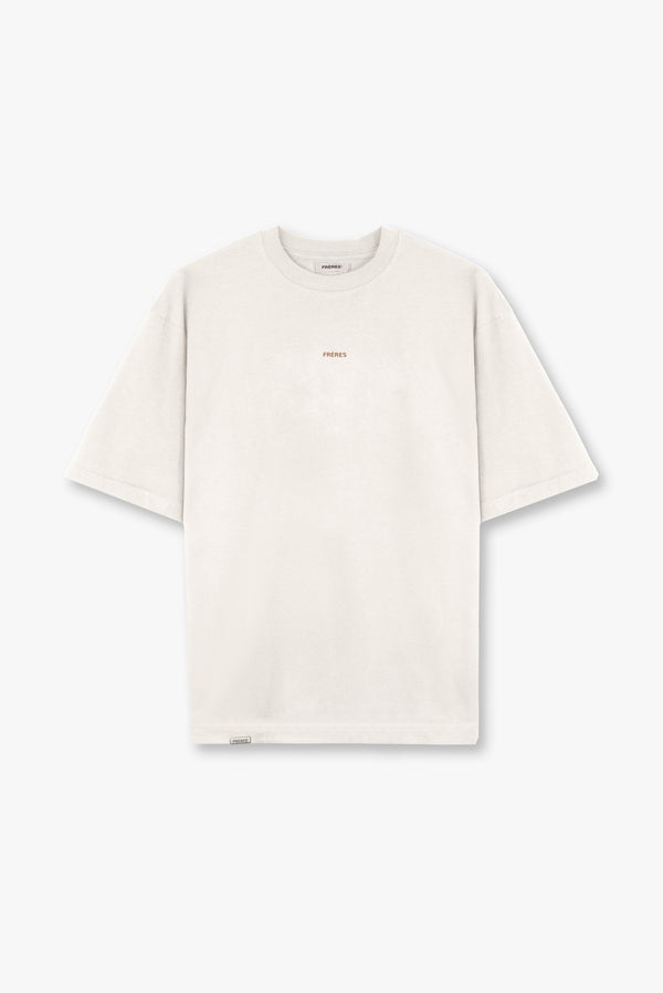 Remera Oversize Logo - Crema