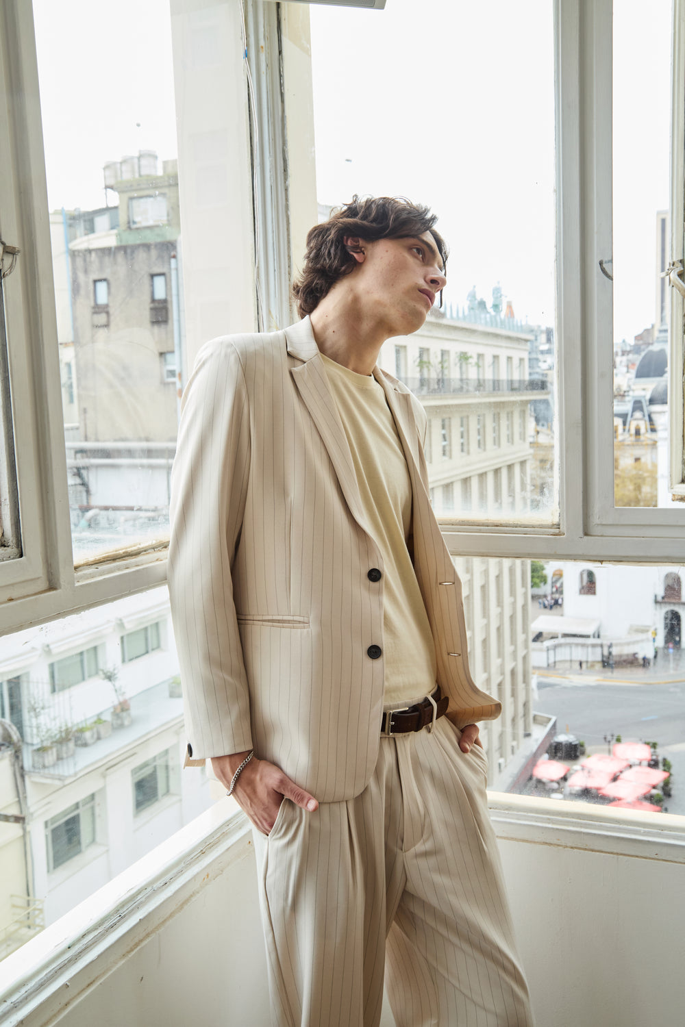 Blazer - Rayado Crema