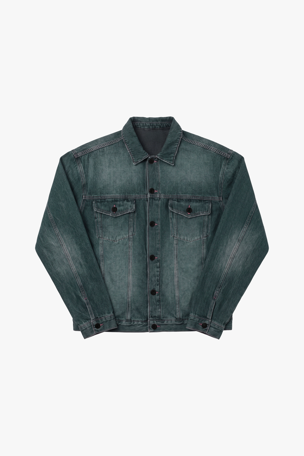 Campera de Jean Erosión Verde