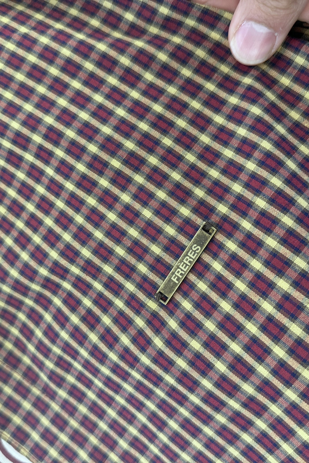 Camisa Manga Corta - Cuadriculada Bordo
