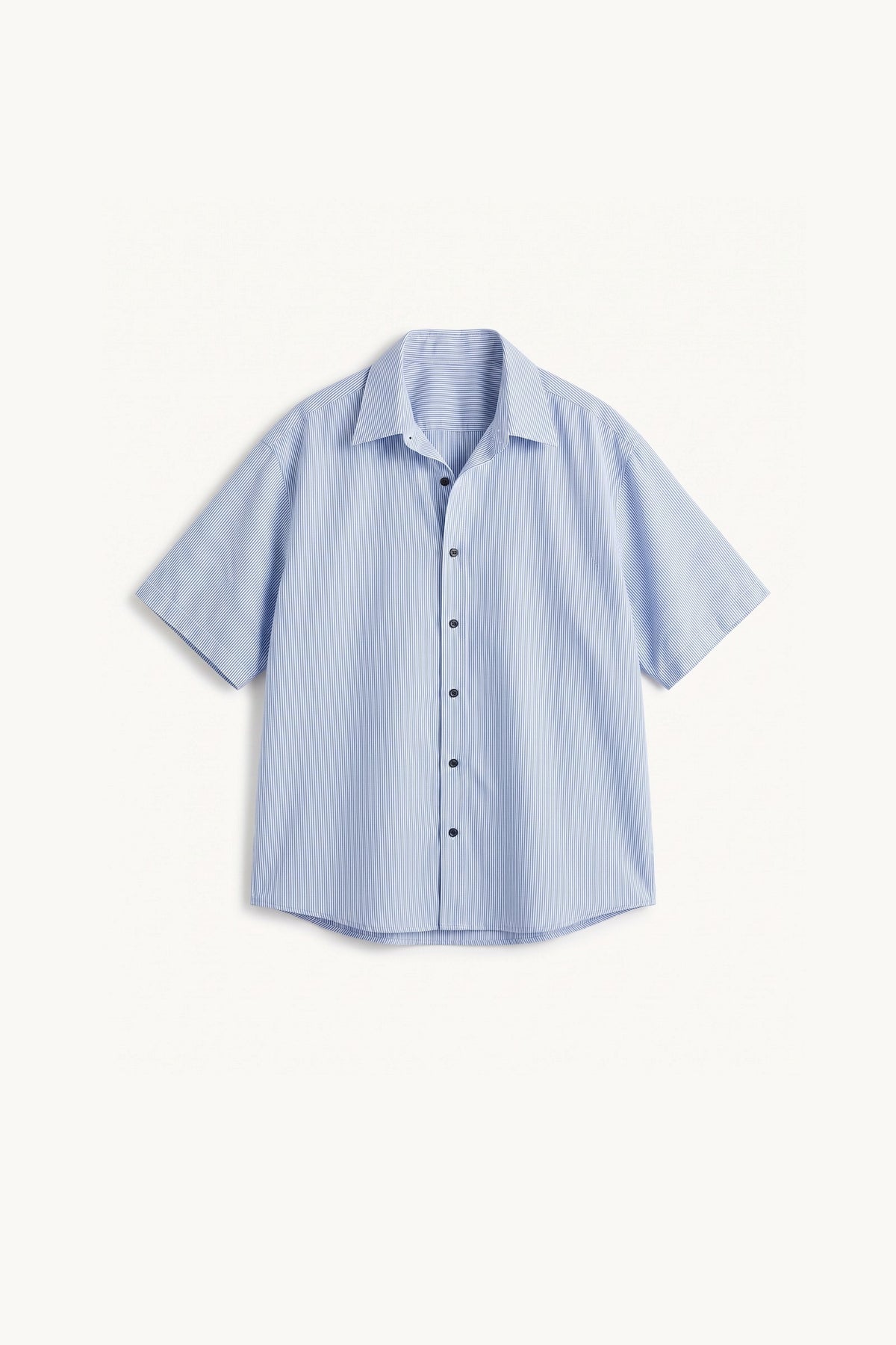 Camisa Manga Corta - Rayada Celeste