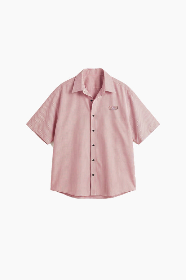 Camisa Manga Corta - Rayada Roja