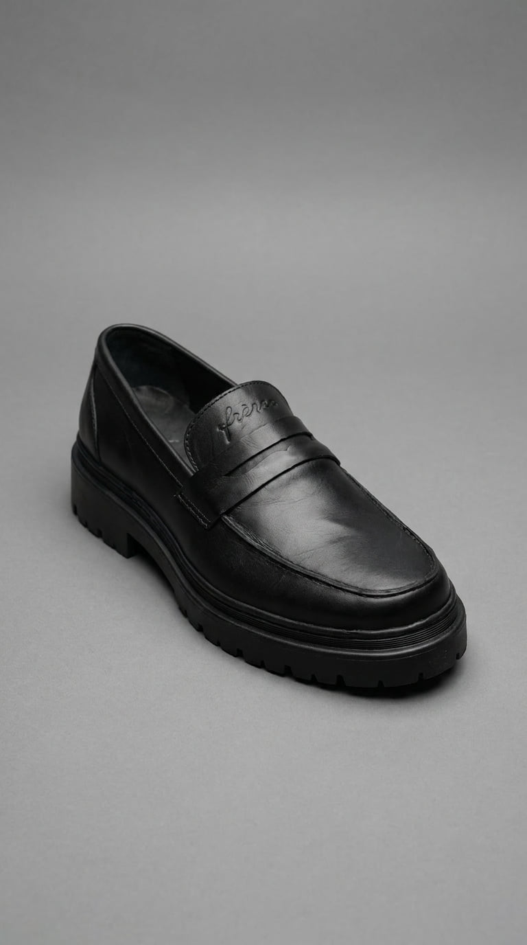 Mocasin Clásico Cuero - Negro