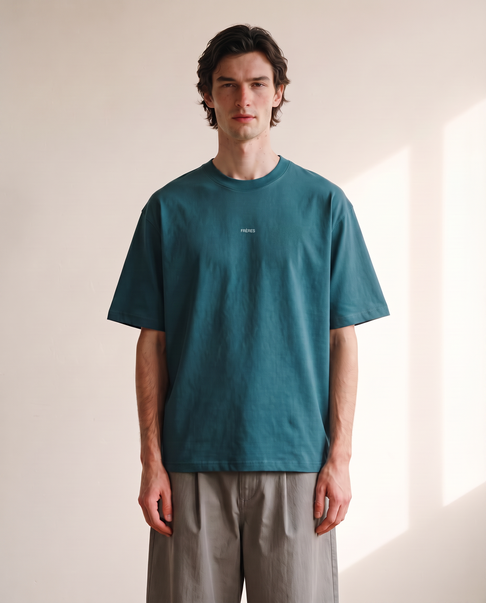 Remera Oversize Logo - Petróleo