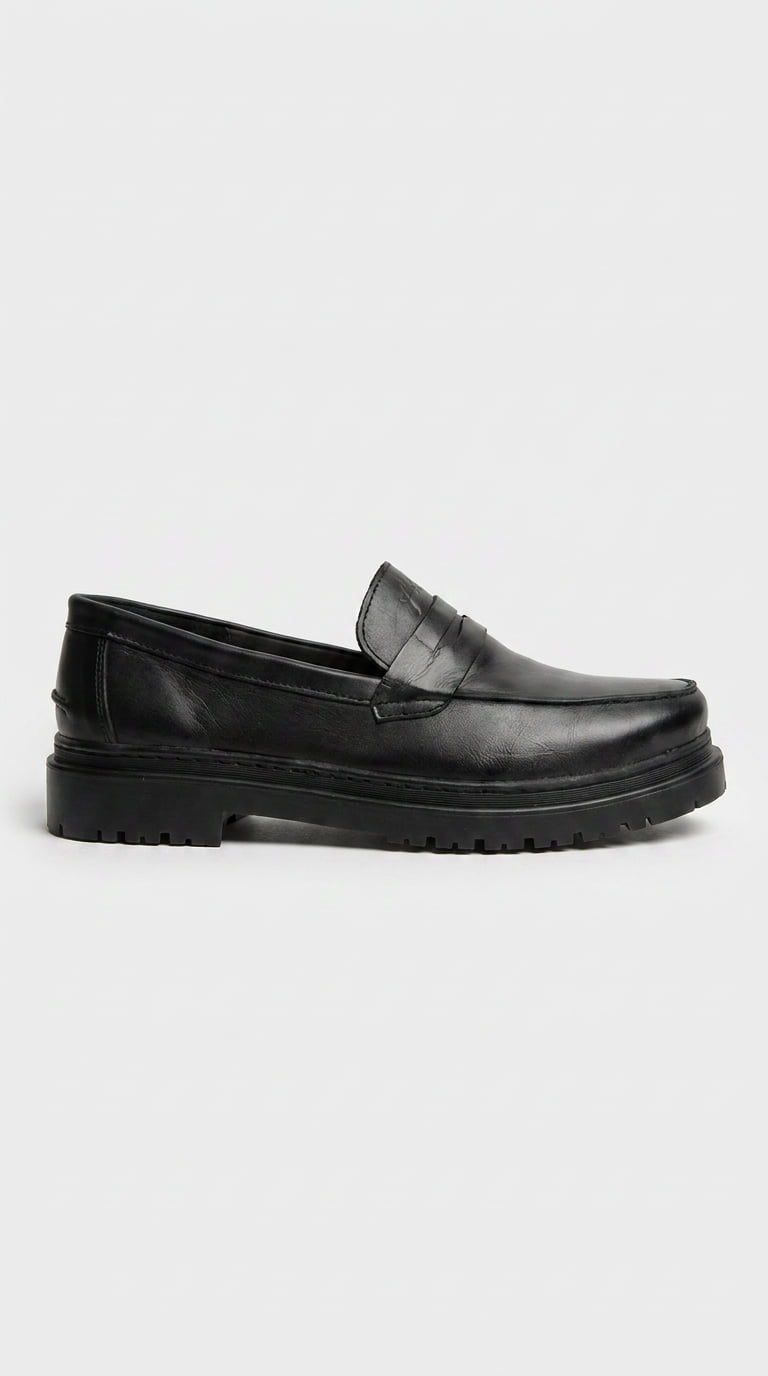 Mocasin Clásico Cuero - Negro