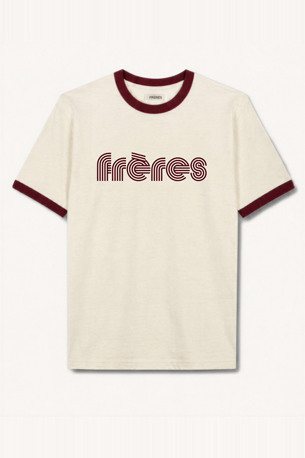Remera Regular Combinada 70´s - Bordo