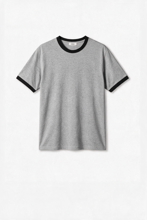 Remera Regular Combinada - Gris