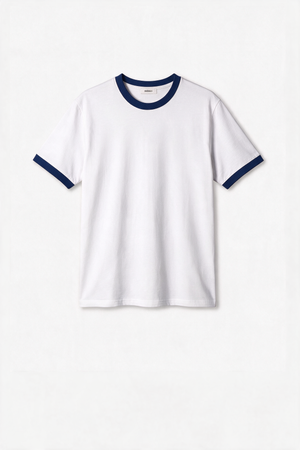 Remera Regular Combinada - Blanca