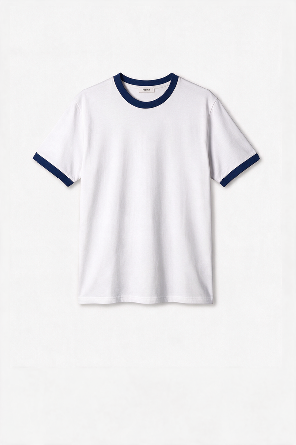 Remera Regular Combinada - Blanca