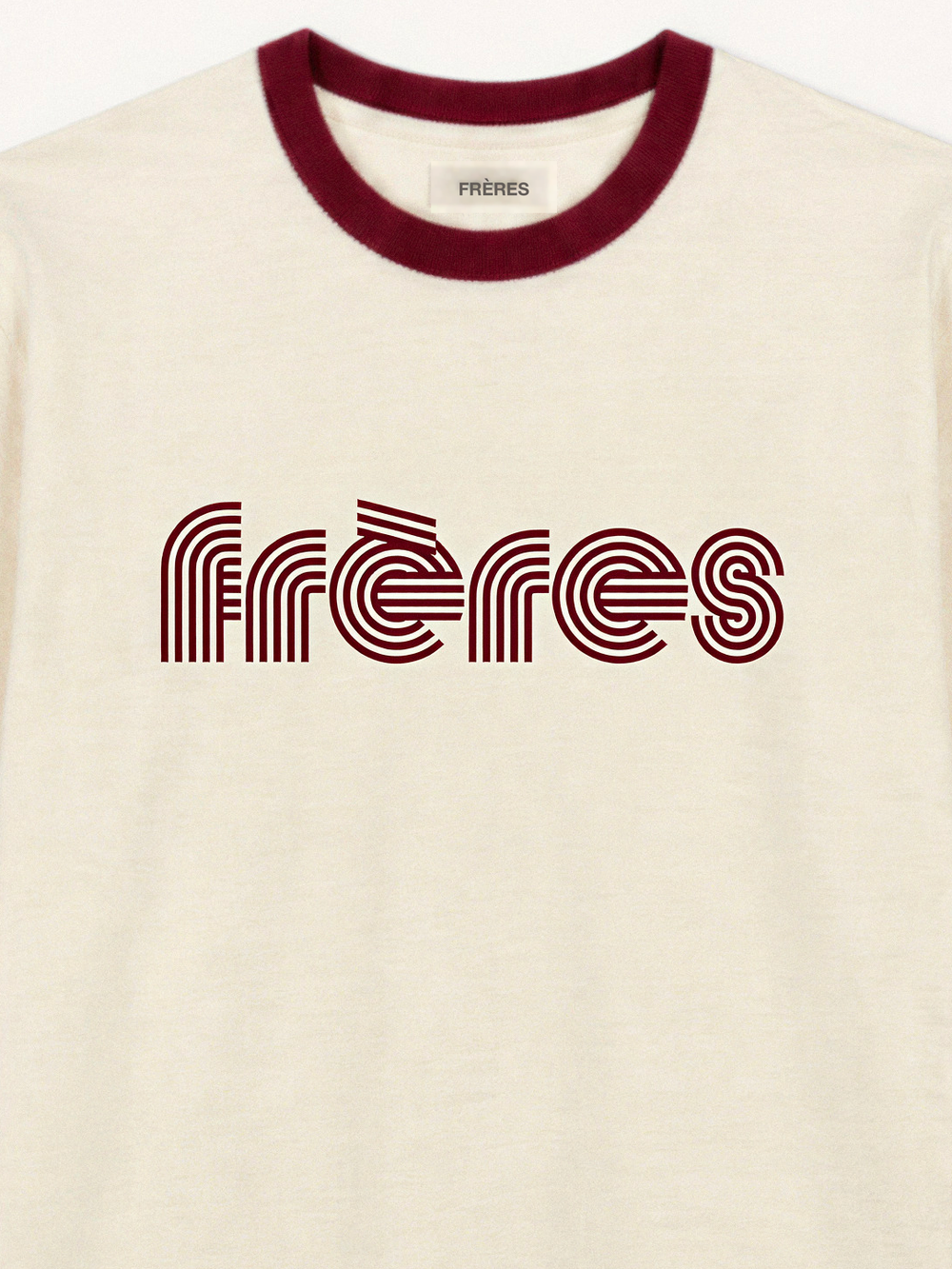 Remera Regular Combinada 70´s - Bordo