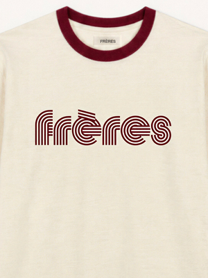 Remera Regular Combinada 70´s - Bordo