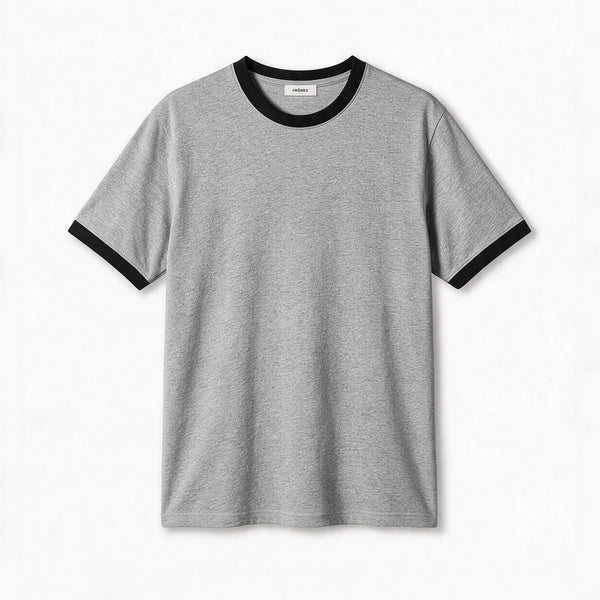 Remera Regular Combinada - Gris