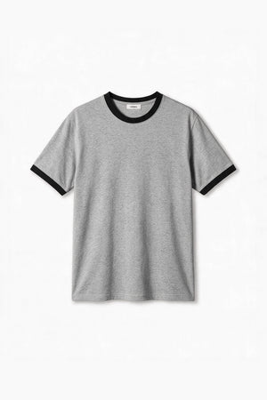 Remera Regular Combinada - Gris