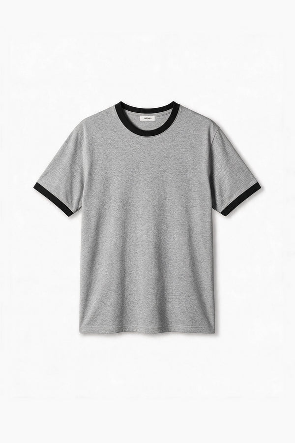 Remera Regular Combinada - Gris
