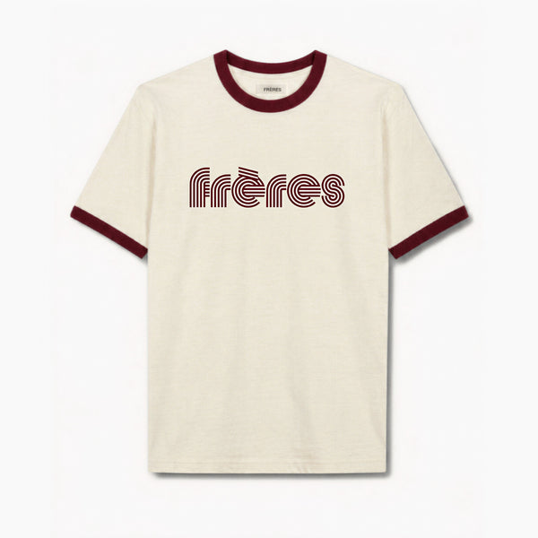 Remera Regular Combinada 70´s - Bordo