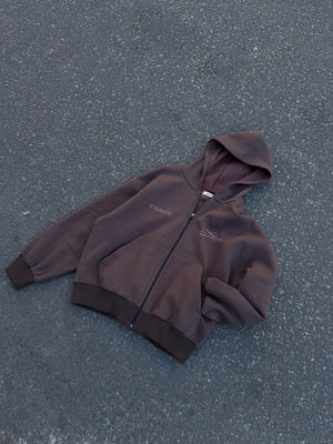 Hoodie Zip Social Club - Marrón