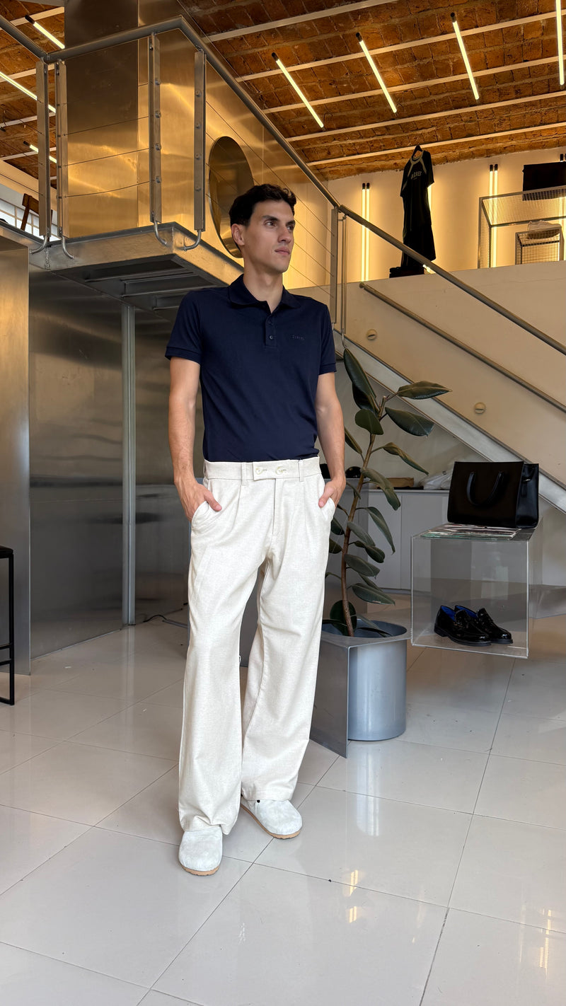 Pantalón Sastrero de Lino - Crema