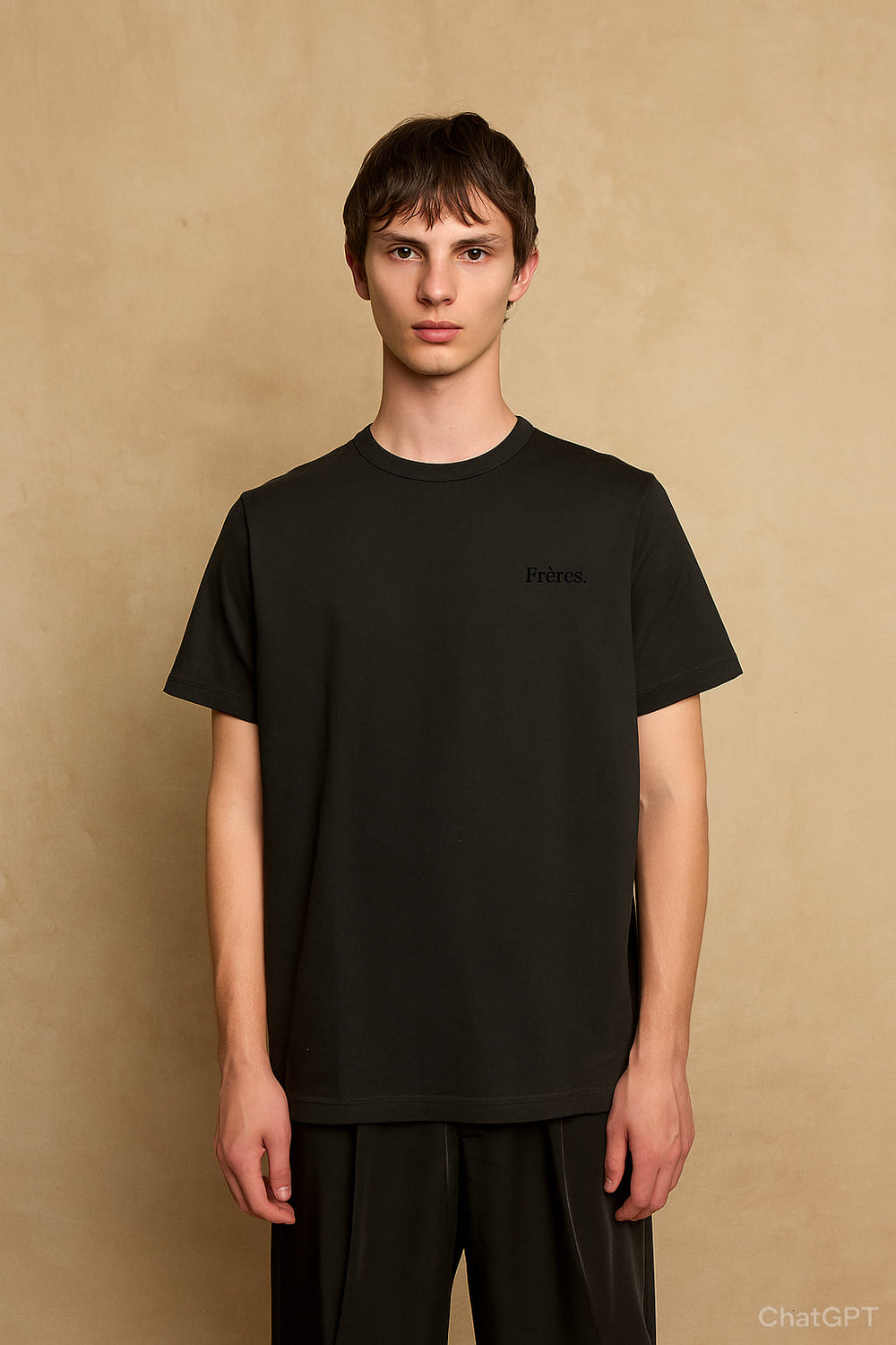 Remera Regular Fréres - Negro