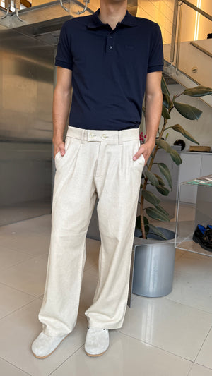 Pantalón Sastrero de Lino - Crema