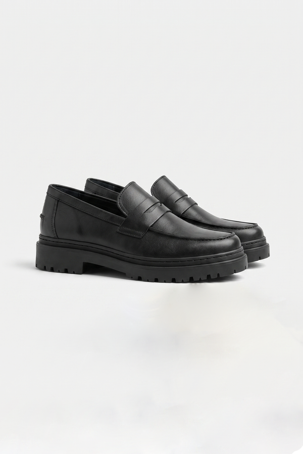 Mocasin Clásico Cuero - Negro