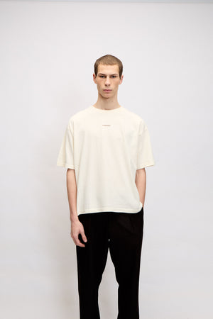 Remera Oversize Logo - Crema