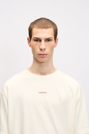 Remera Oversize Logo - Crema