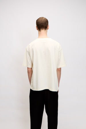 Remera Oversize Logo - Crema