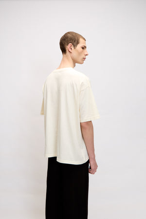 Remera Oversize Logo - Crema