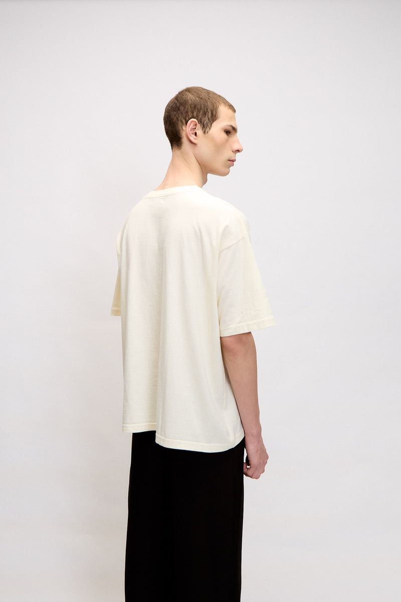 Remera Oversize Logo - Crema