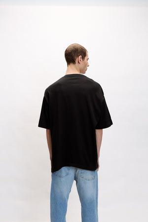 Remera Oversize Logo - Negro