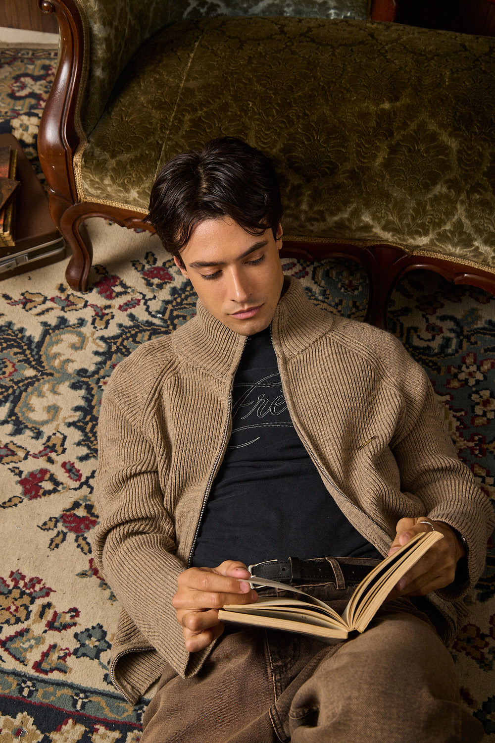 Sweater con Cierre - Beige