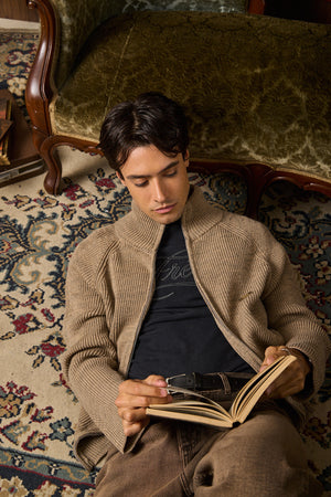 Sweater con Cierre - Beige