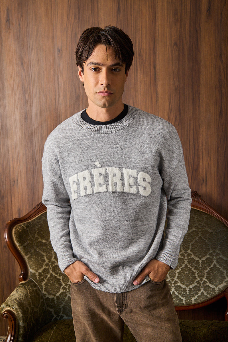 Sweater Universitario - Gris
