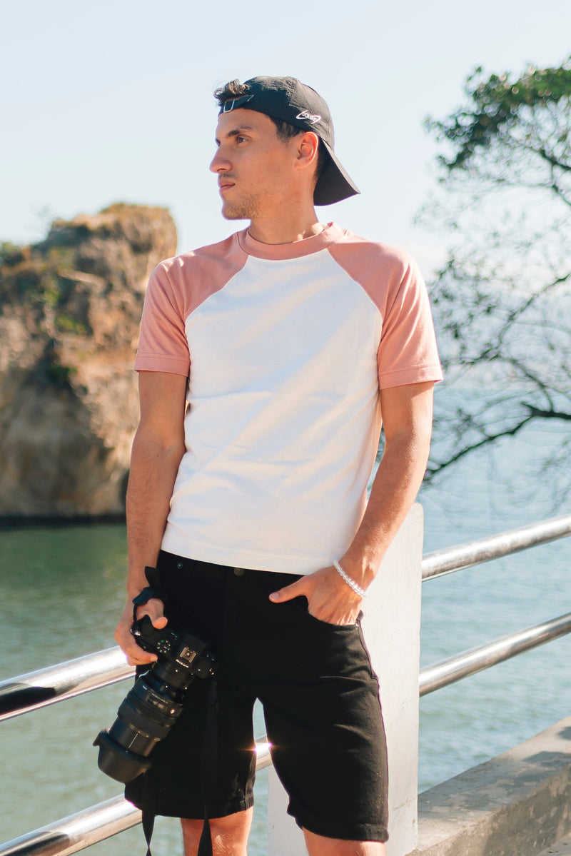 Remera Regular Raglan - Salmón