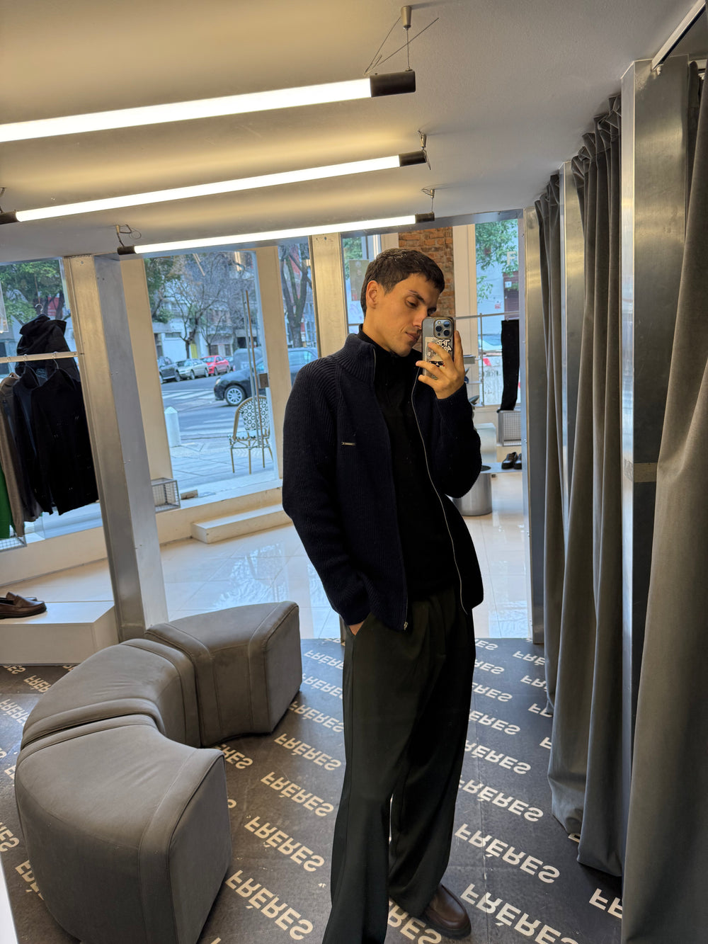 Sweater con Cierre - Azul Marino