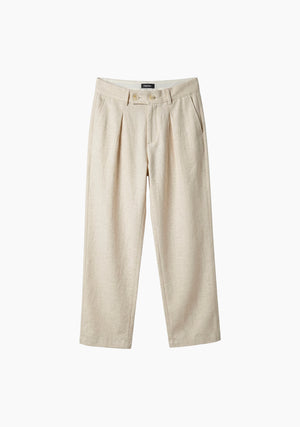 Pantalón Sastrero de Lino - Crema