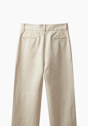 Pantalón Sastrero de Lino - Crema