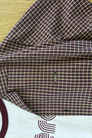 Camisa Manga Corta - Cuadriculada Bordo