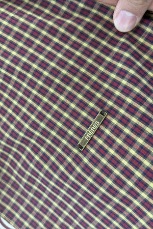 Camisa Manga Corta - Cuadriculada Bordo