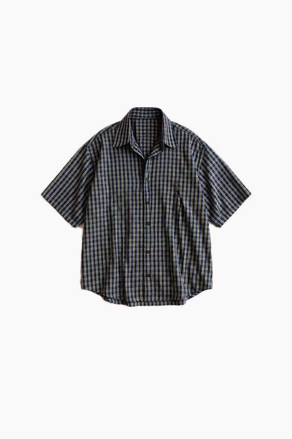 Camisa Manga Corta - Cuadriculada Azul