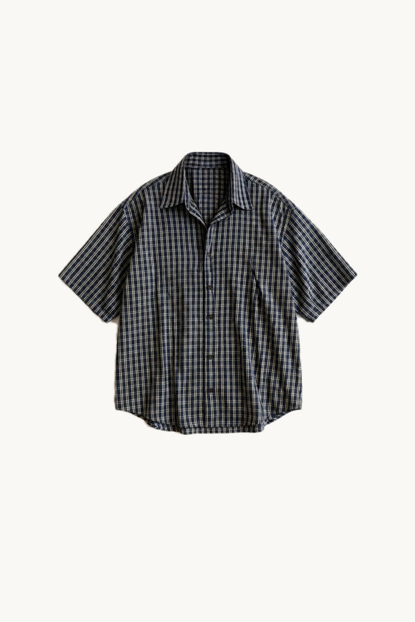 Camisa Manga Corta - Cuadriculada Azul