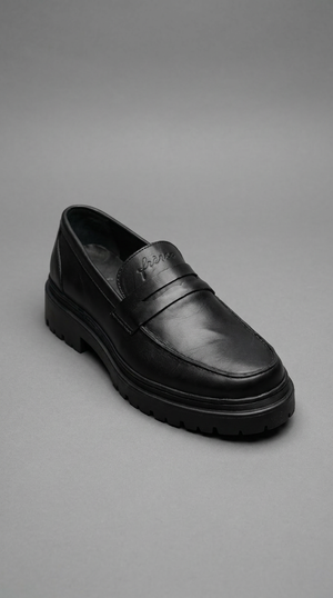 Mocasin Clásico Cuero - Negro