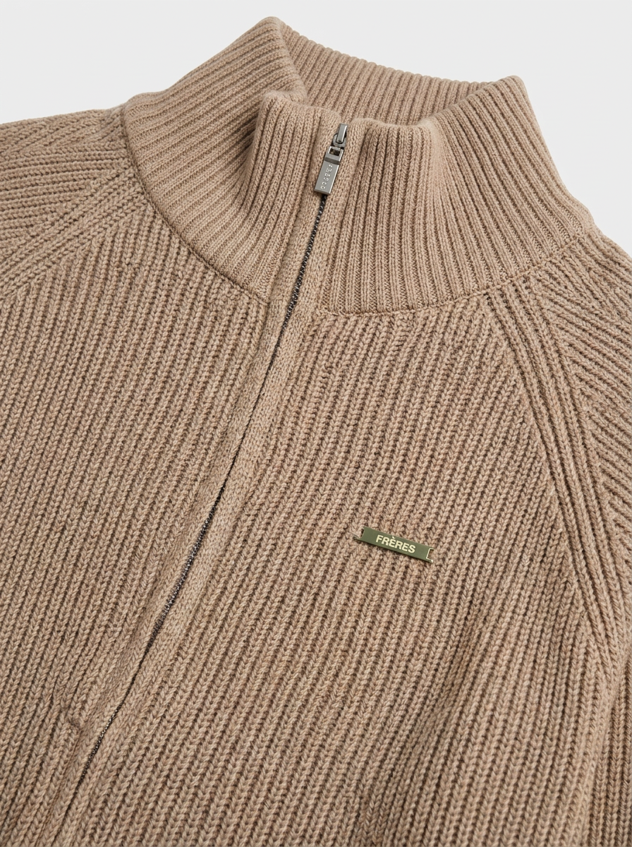 Sweater con Cierre - Beige