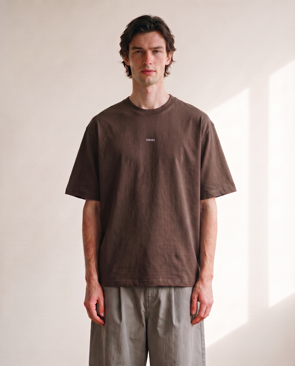 Remera Oversize Logo - Marrón