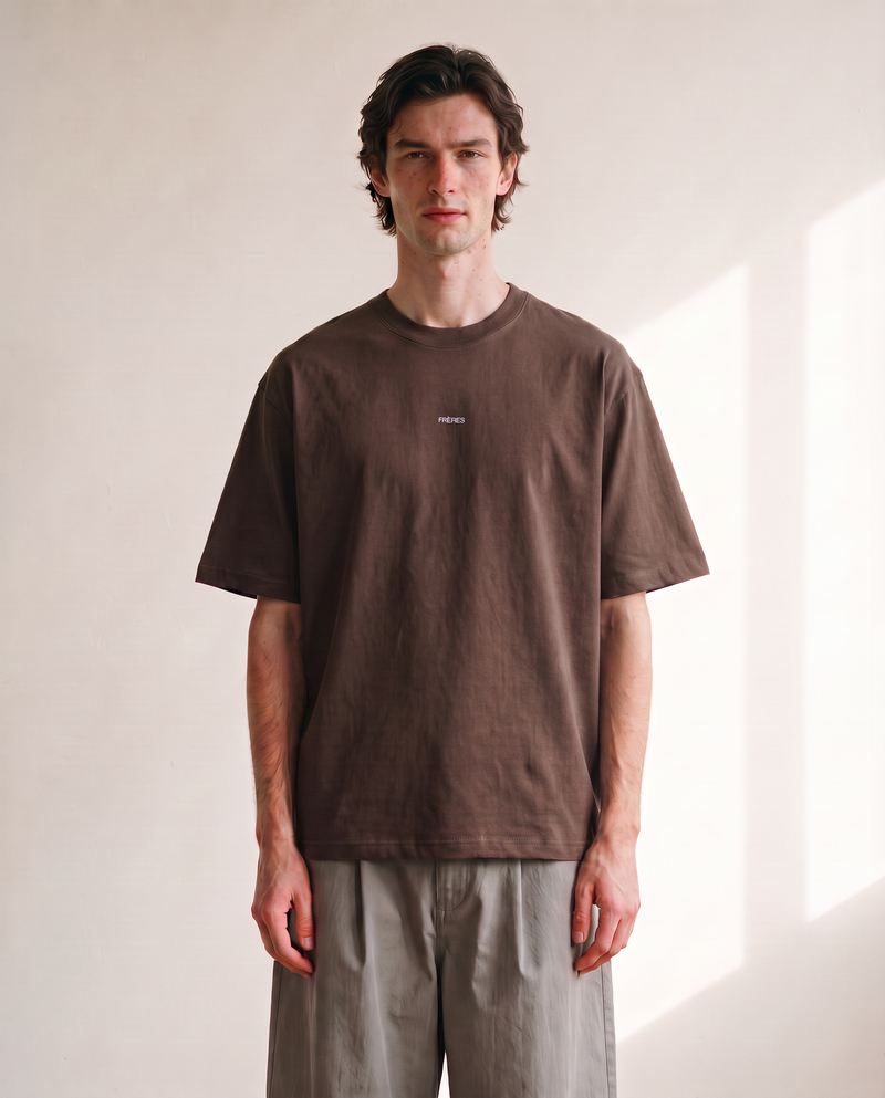 Remera Oversize Logo - Marrón